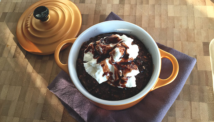 Low FODMAP chocolate baked oatmeal from the oven