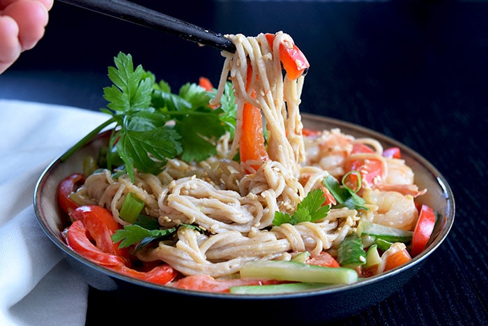 Coconut shrimp soba noodles - Karlijnskitchen.com