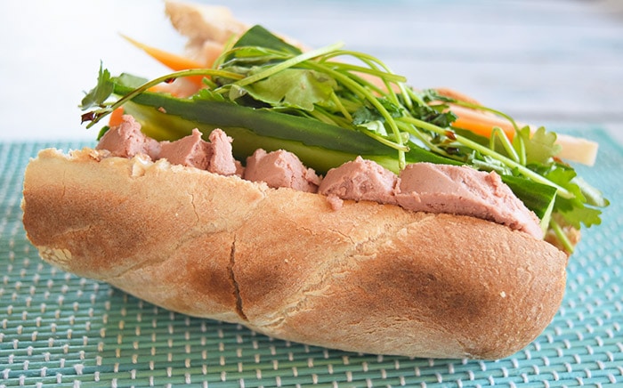 A Vietnamese banh mi sandwich