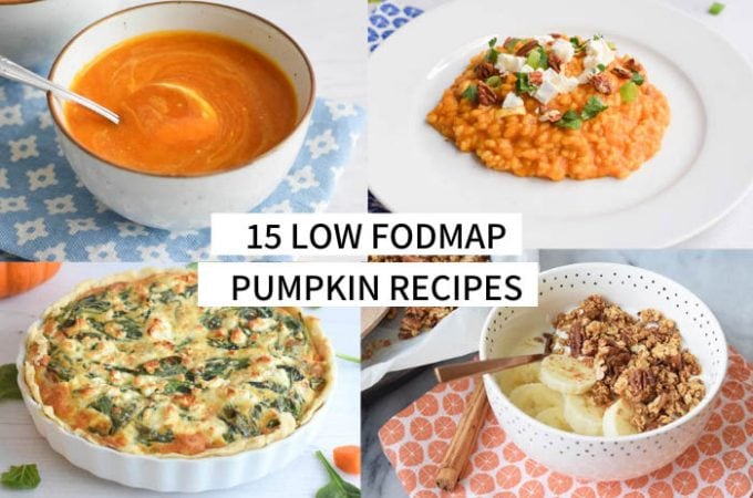 15 low FODMAP pumpkin recipes - you see four on the picture