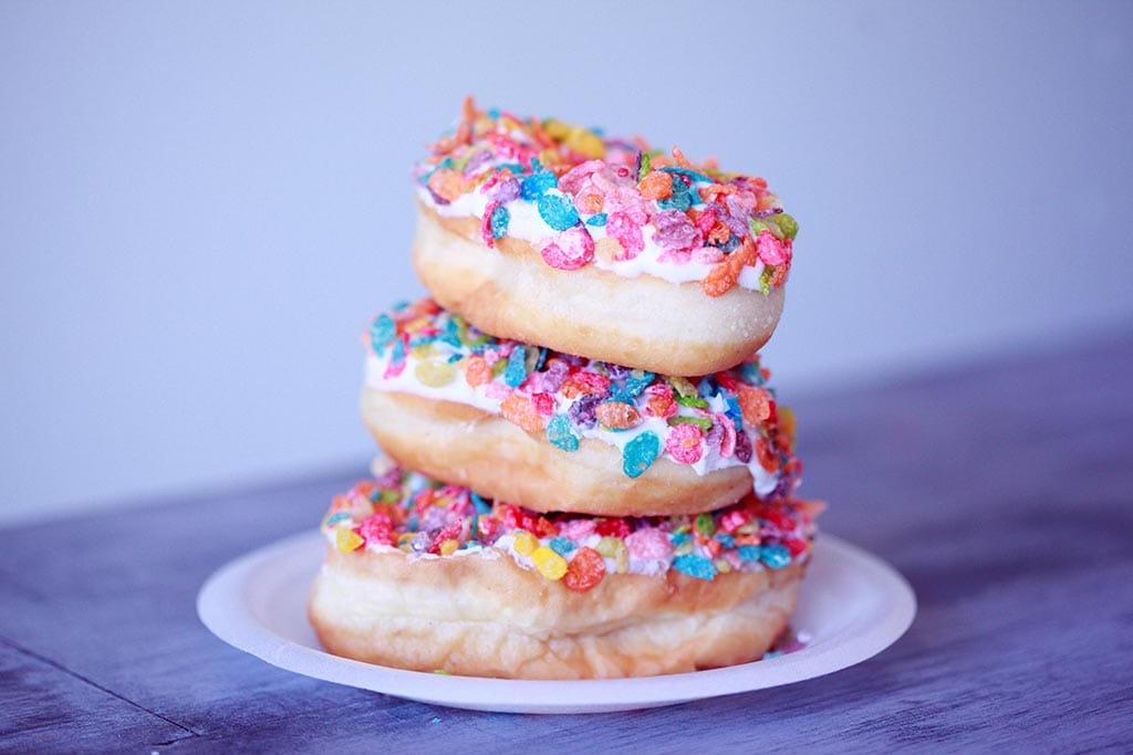 A pile of donuts