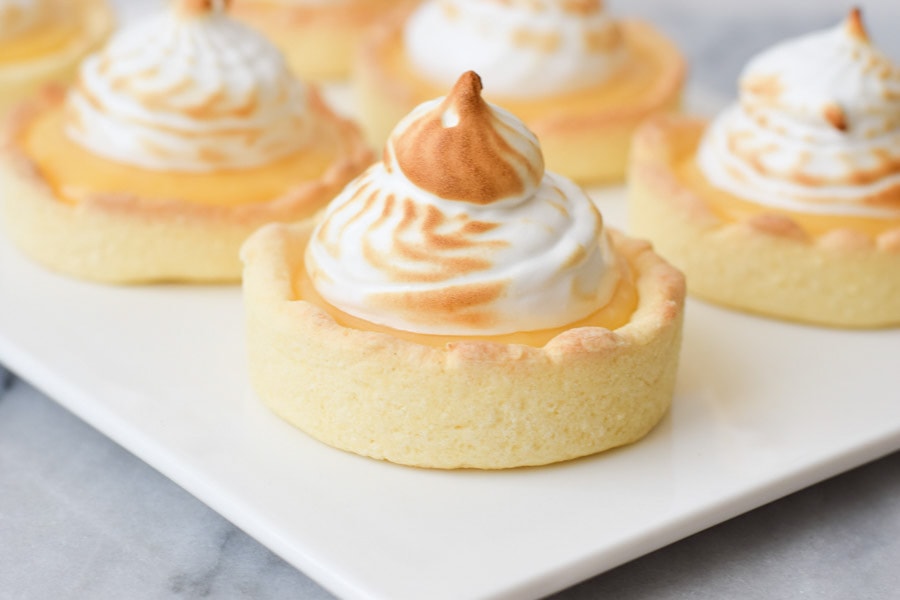 low FODMAP and gluten-free lemon meringue tartlets