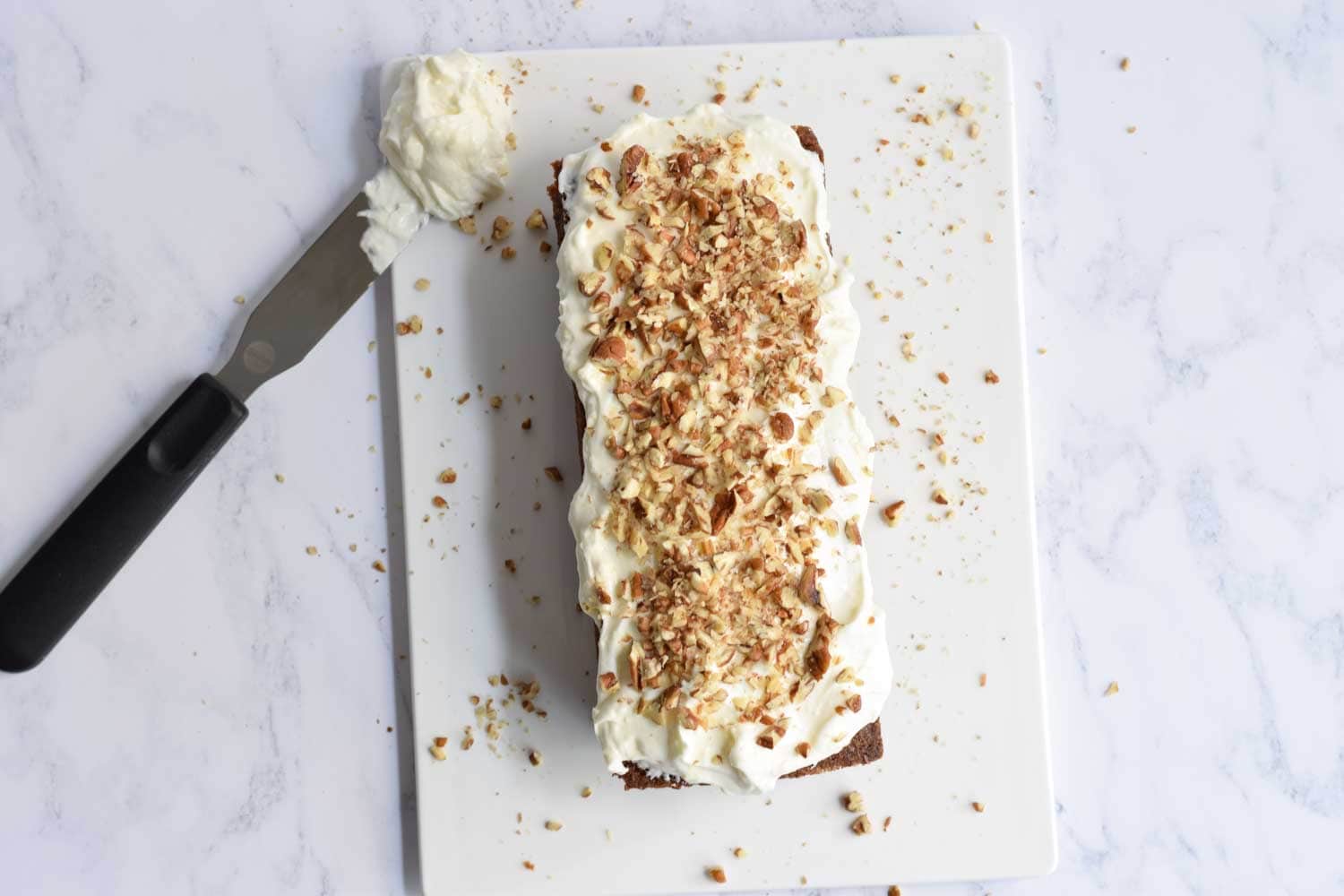 Low FODMAP carrot cake on a plate