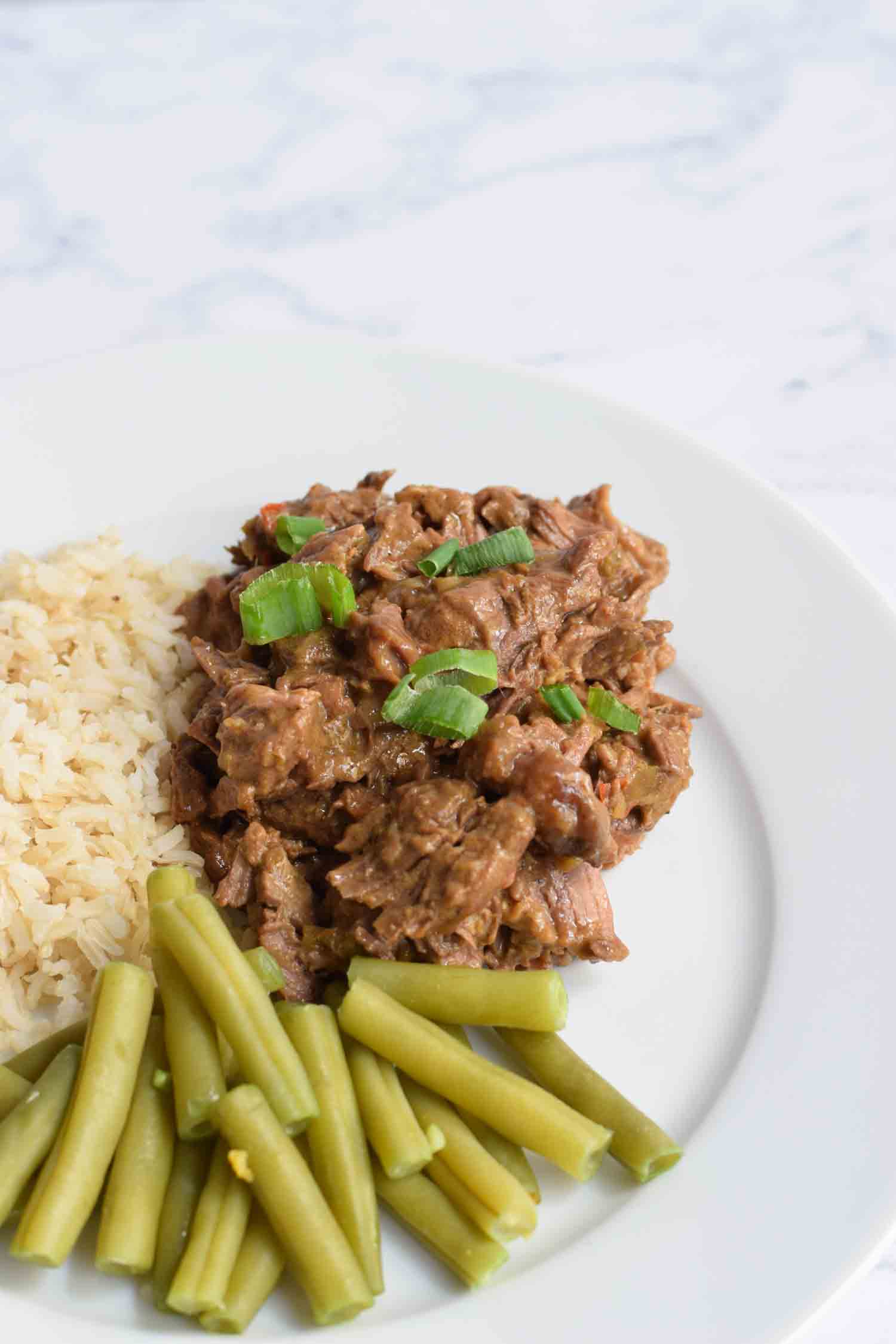 Low FODMAP rendang on a plate