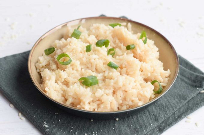 Low FODMAP risotto on a plate
