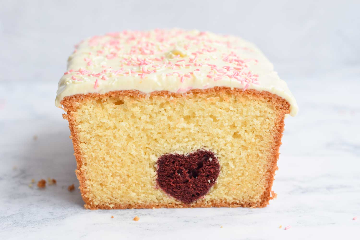 Gluten-free cake with a heart inside
