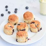 A plate with blueberry scones