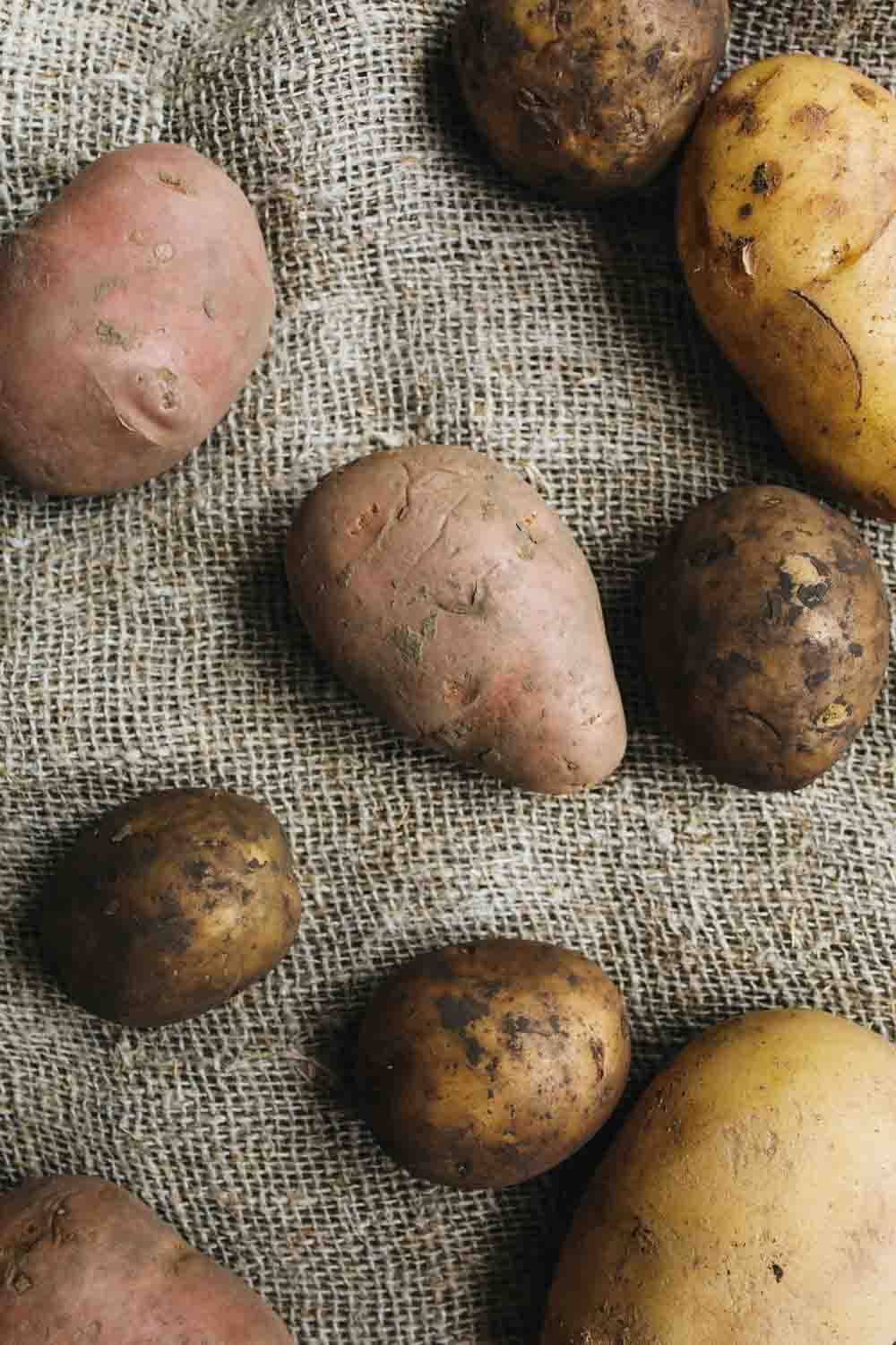 Sweet potatoes and normal potatoes together
