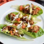 Lettuce boats with chicken shawarma
