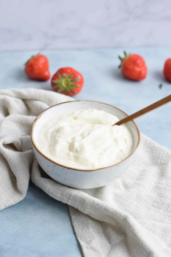 Homemade yogurt from the Crockpot Express in a bowl