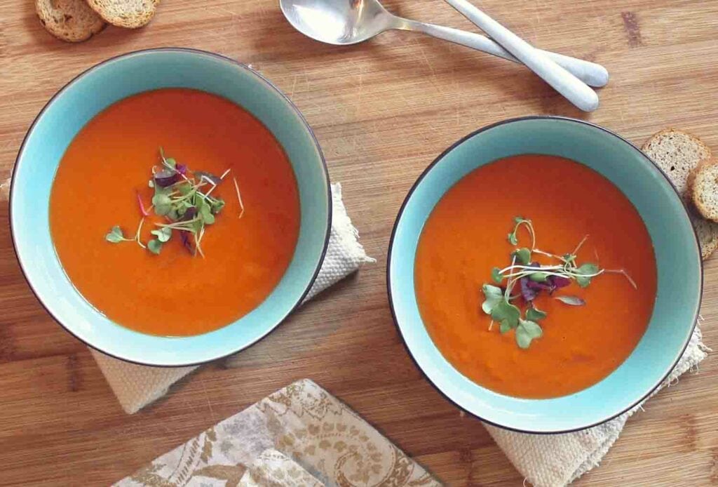 Bowls of tomato soup