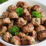 A plate with low FODMAP meatballs