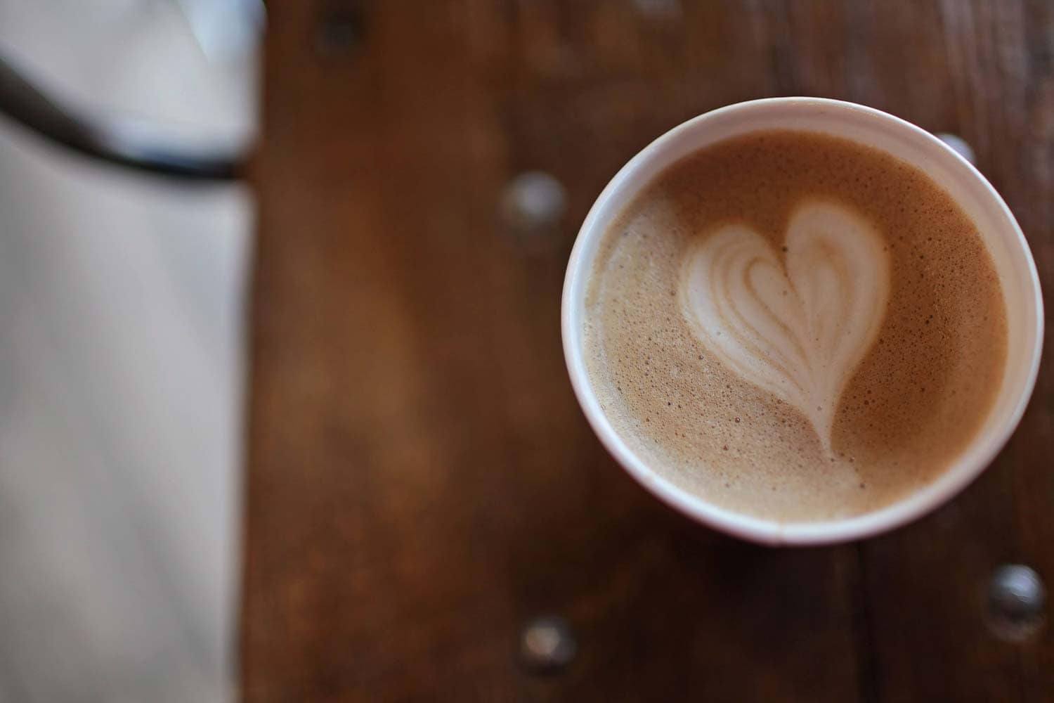 A cappuccino with a heart in it